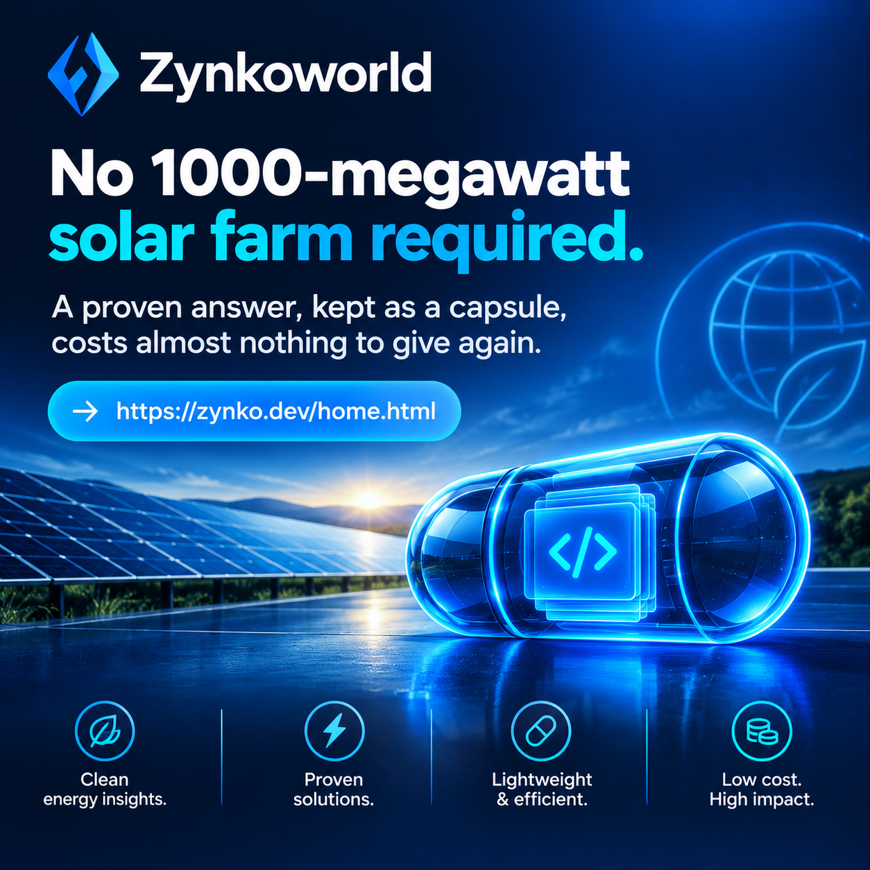 No 1000-megawatt solar farm required.
