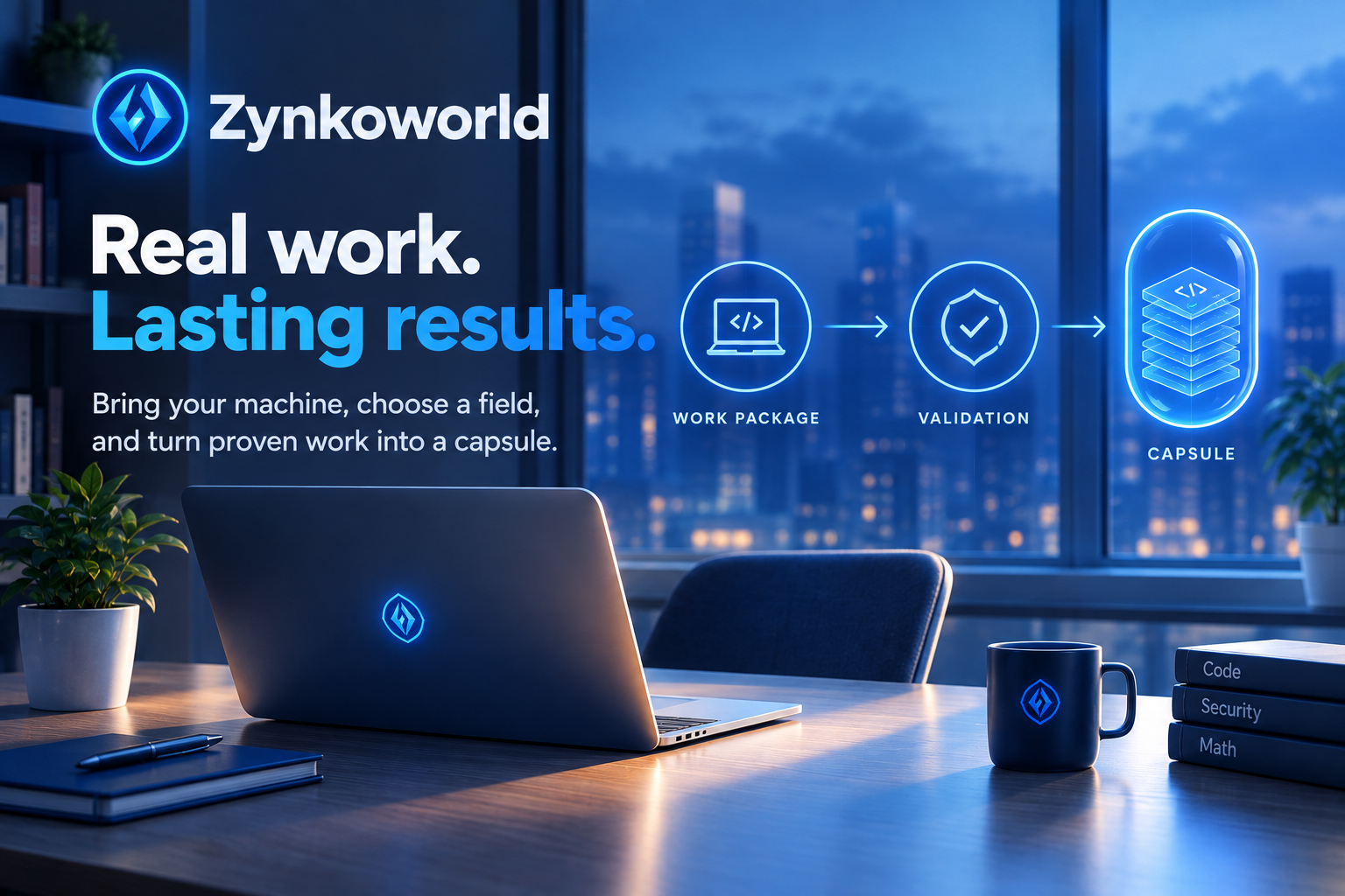 Real work. Lasting results. Work package, validation, capsule.